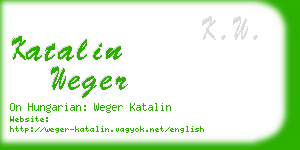 katalin weger business card